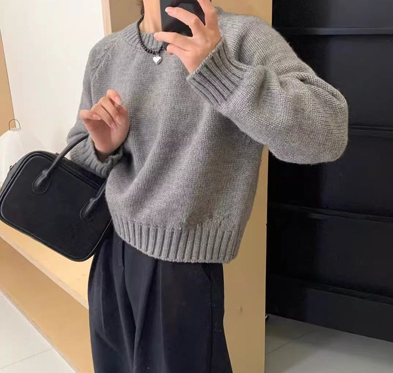 Damen Strickpullover mit Rundhals und langen Ärmeln – Ansicht 7