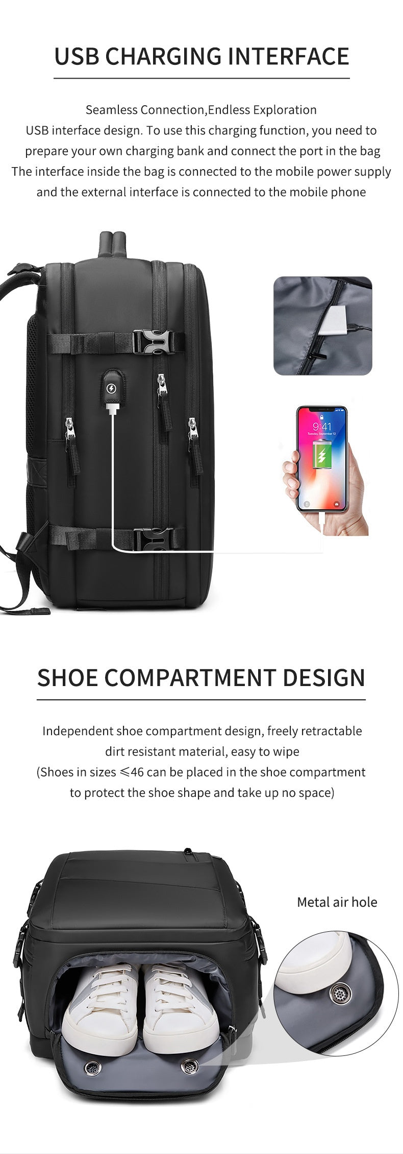 Leichter Nylon Rucksack für Reise & Alltag