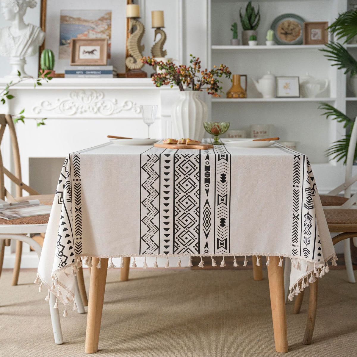 Tischdecke mit Quasten – geometrisches Muster – Bild 9 | LuxeStyle