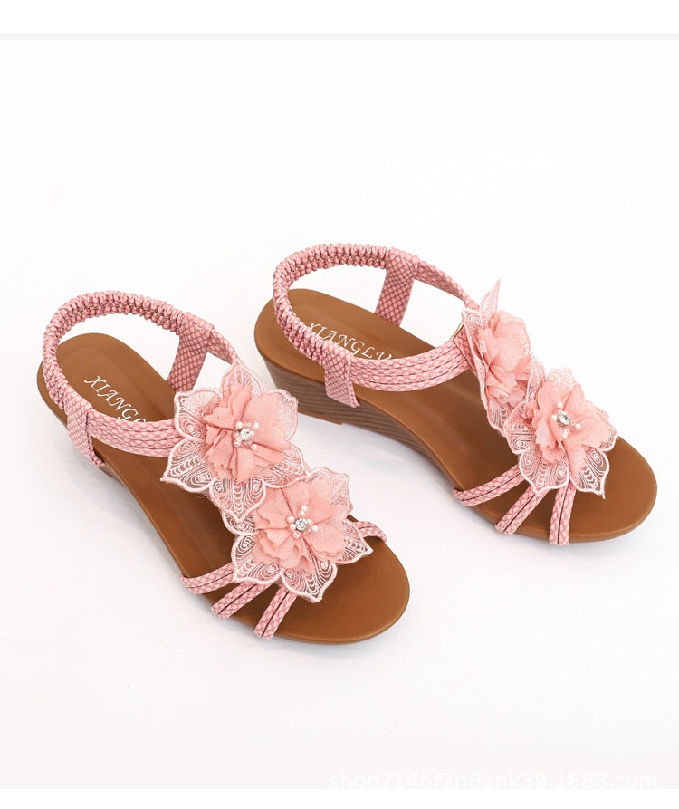 Retro Blumen Sandalen für Damen – Bild 7 | LuxeStyle