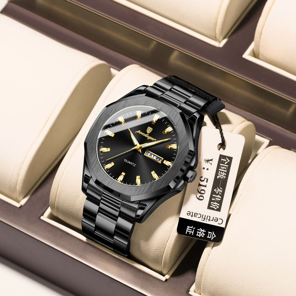Herren-Quarzuhr mit Stahlarmband