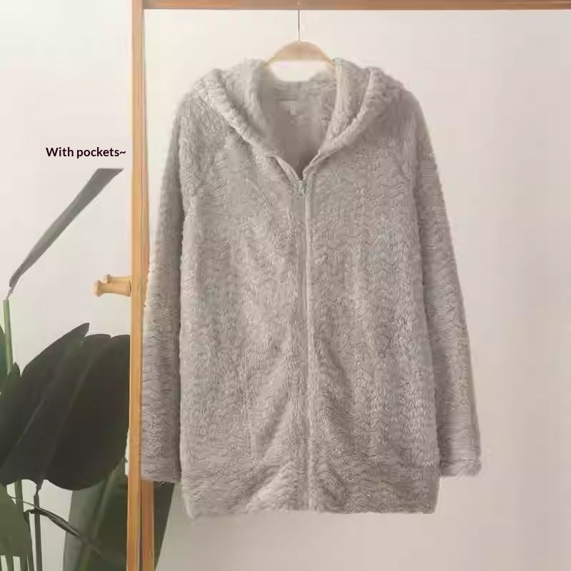 Gefütterter Coral Fleece Loungewear-Hoodie