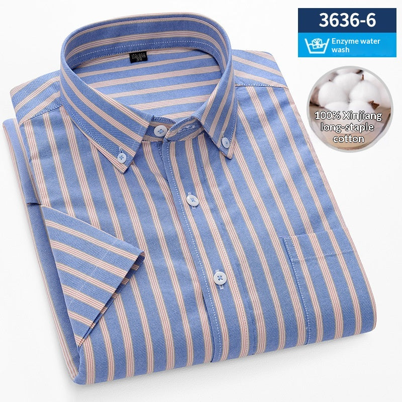 Herren-Shortsleeve Oxford Hemd aus reiner Baumwolle