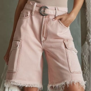 Cropped Jeans mit Washed-Effekt
