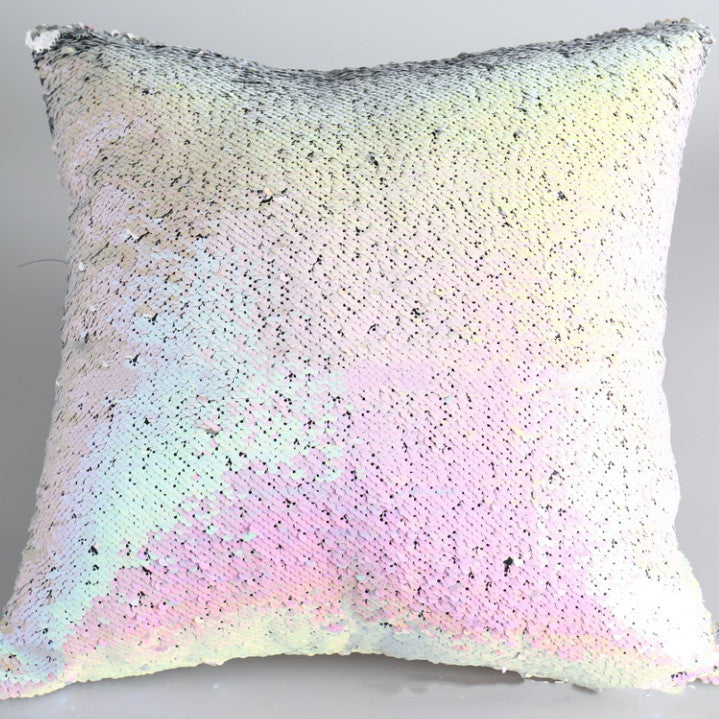 Regenbogen Pailletten Kissenbezug – Bild 2 | LuxeStyle
