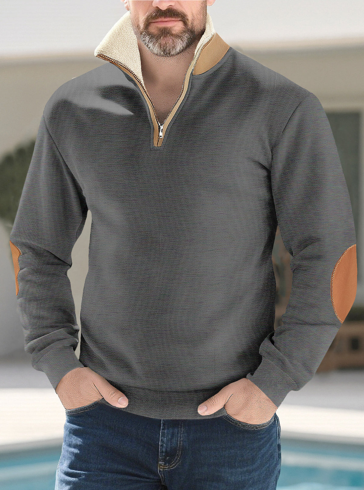 Herren-Langarmshirt mit halber Knopfleiste – Bild 7 | LuxeStyle