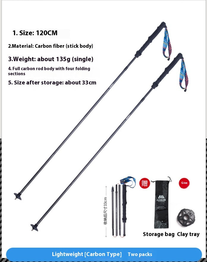 Zusammenklappbarer Carbon-Trekkingstock 110 cm – Bild 3 | LuxeStyle