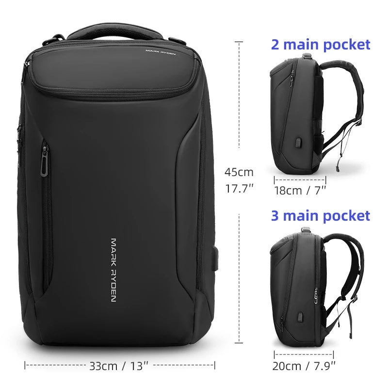 Rucksack mit USB-Ladeanschluss und Laptopfach – Bild 8 | LuxeStyle
