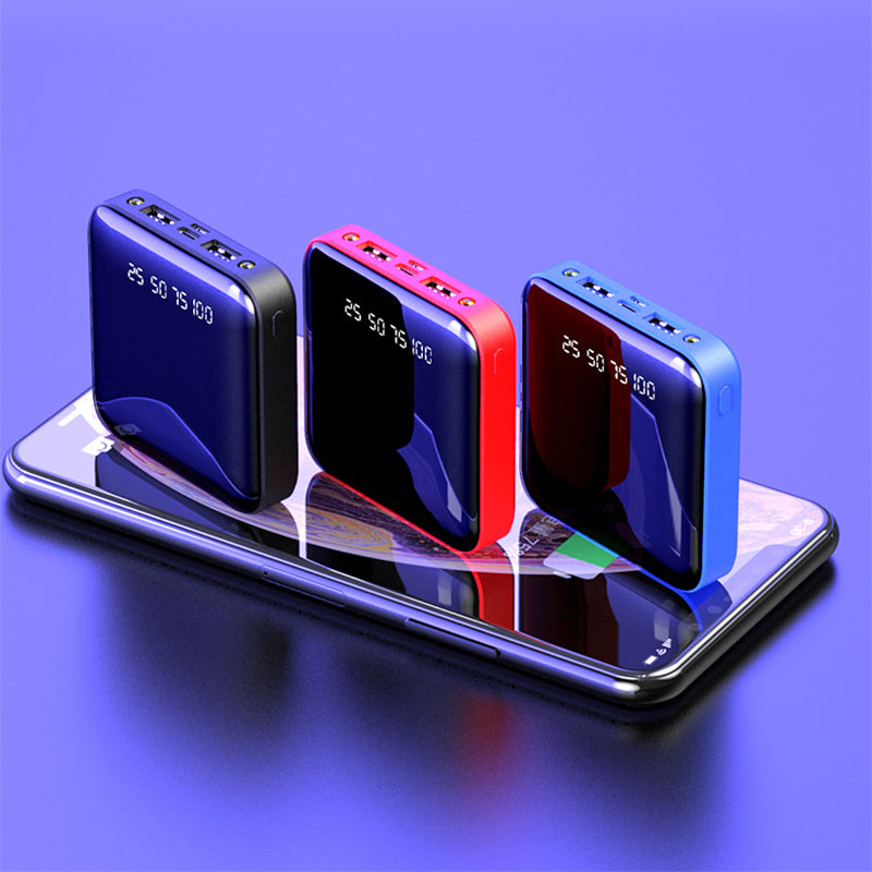 Mini Powerbank mit Spiegel und Digitalanzeige