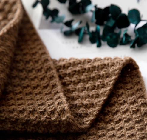 Nordische Fransen-Strickdecke