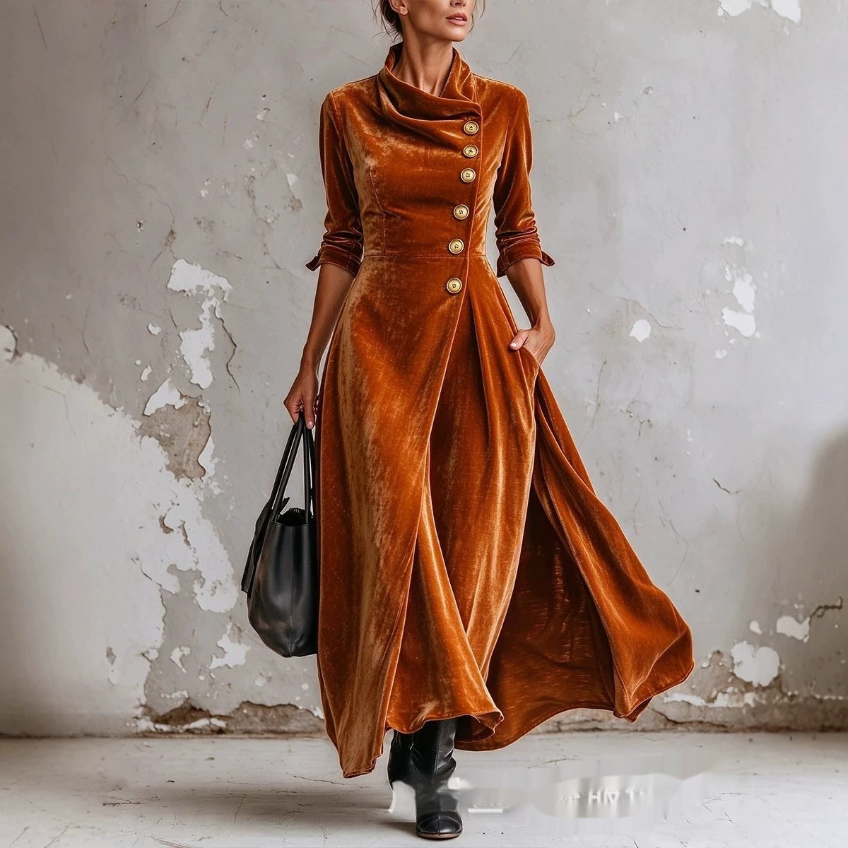 Tailliertes Bodycon-Kleid mit Knöpfen – Bild 4 | LuxeStyle