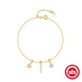 S925 Silber Perlen-Armband mit fünf Blütenblättern | LuxeStyle