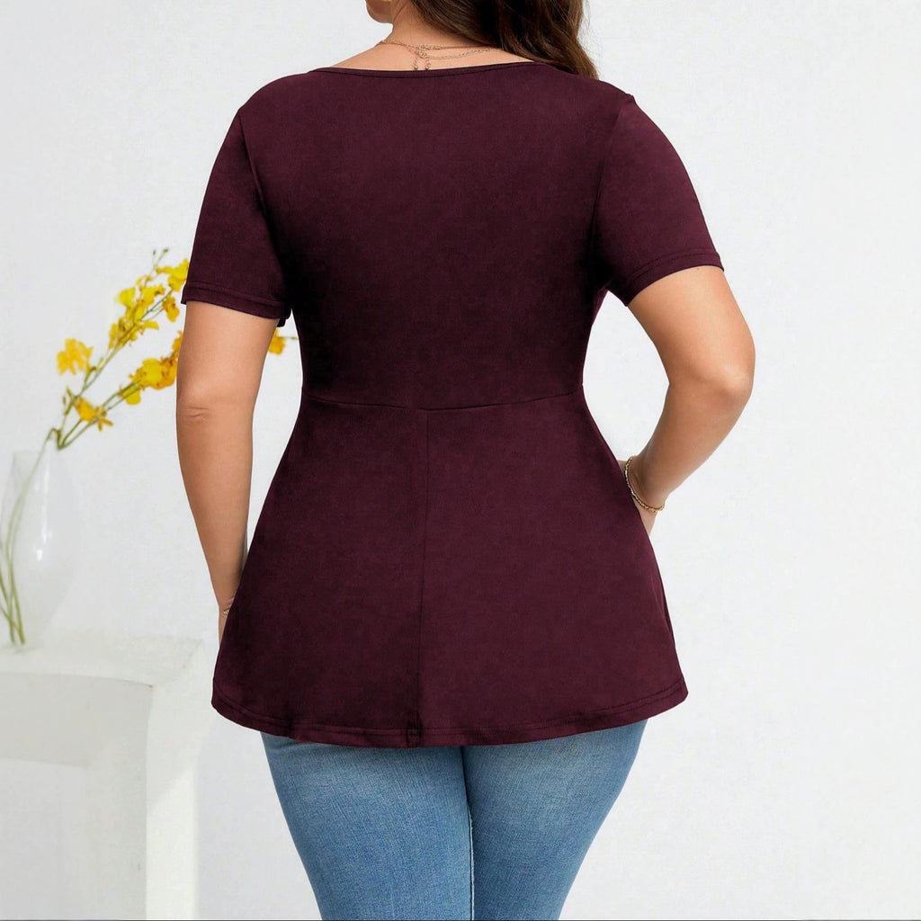 Elegantes V-Neck Top mit Schnallendetail