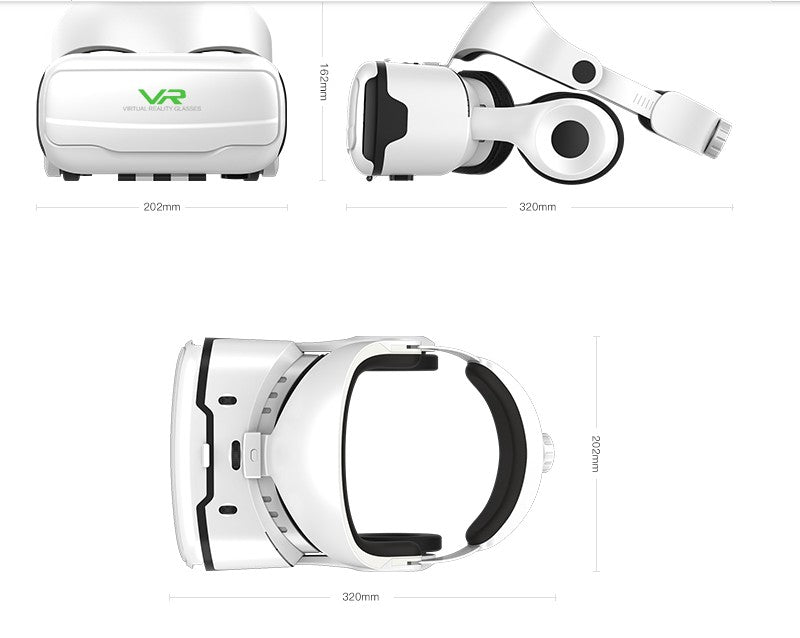 HD VR-Brille mit Headset, einstellbar