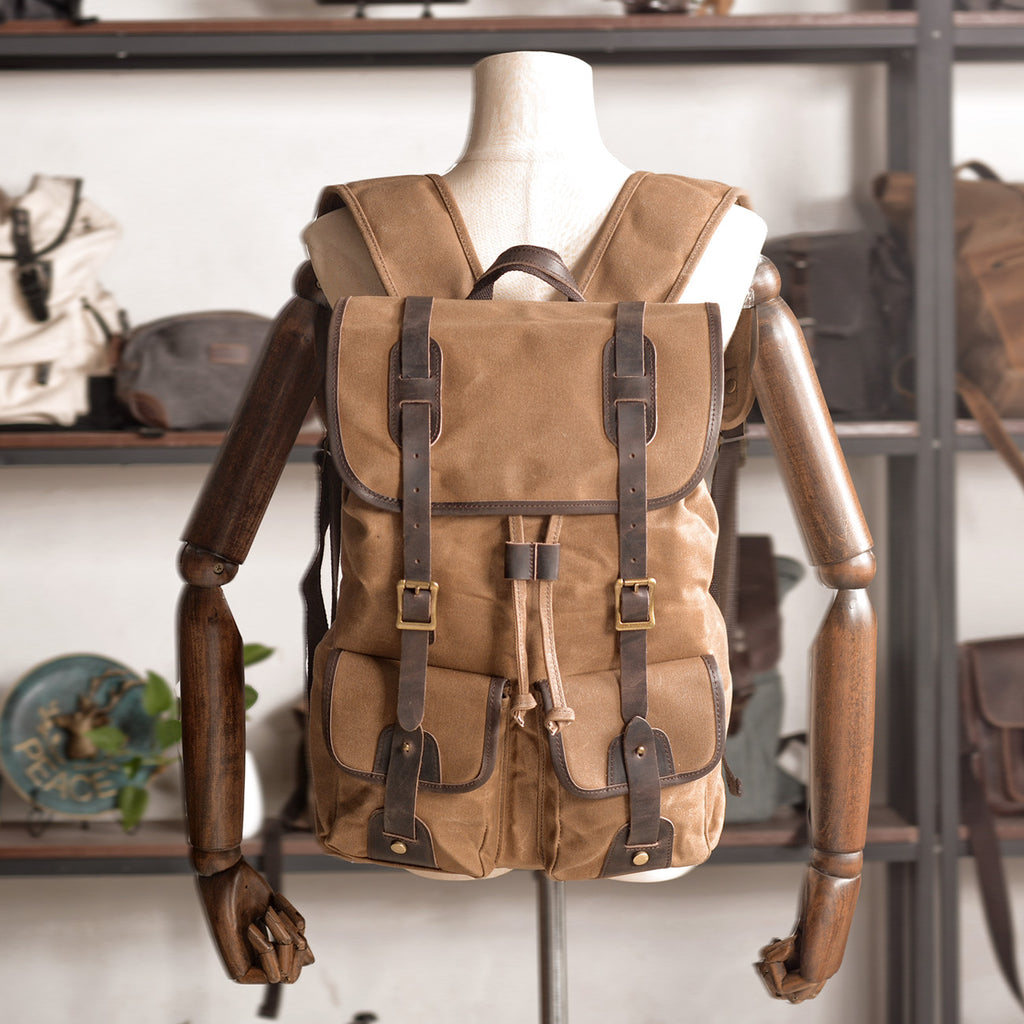 Reise-Rucksack Canvas & Leder – Bild 7 | LuxeStyle