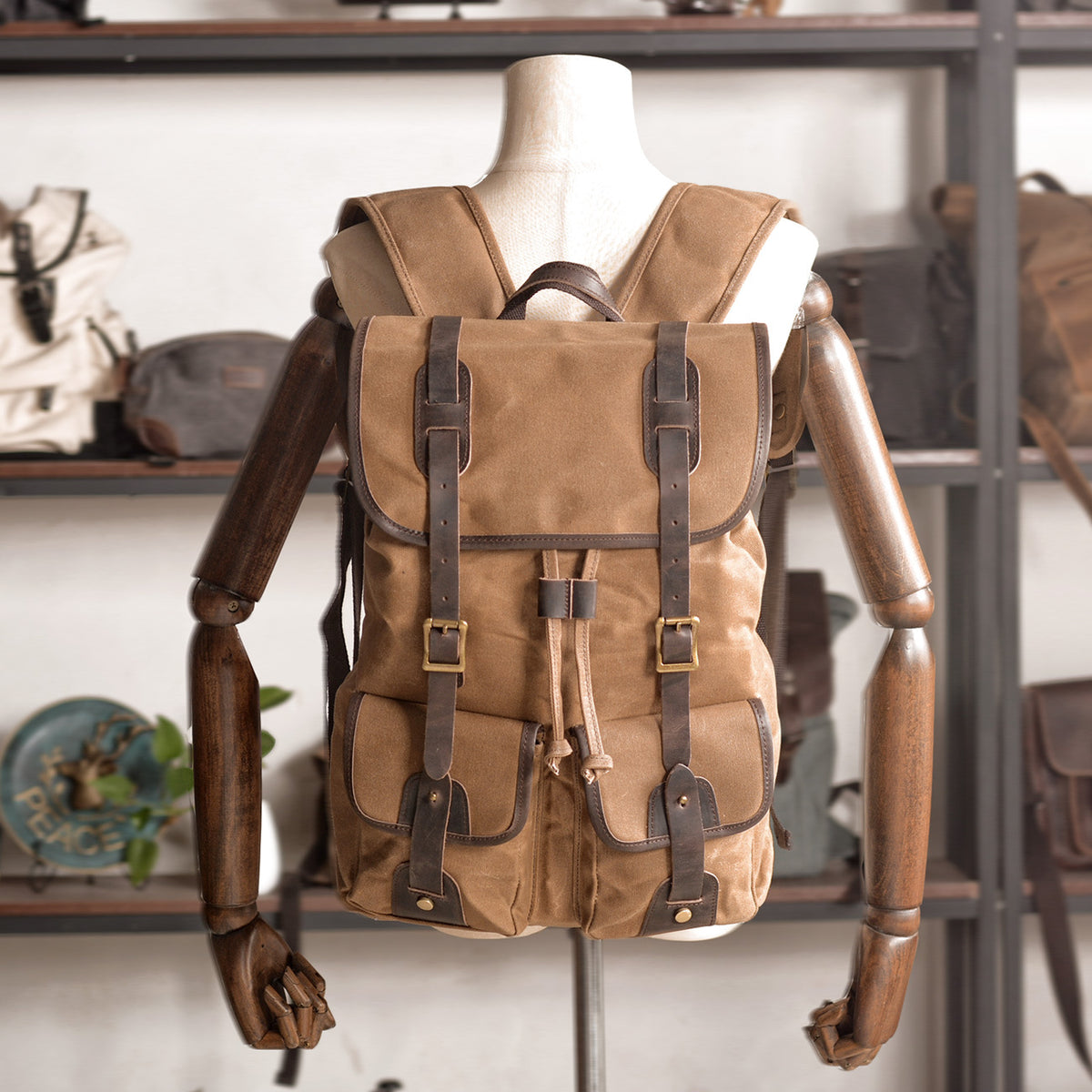 Reise-Rucksack Canvas & Leder – Bild 7 | LuxeStyle