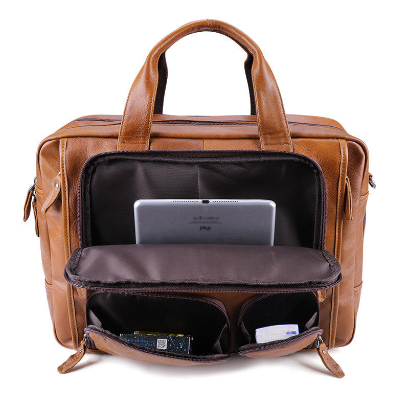 Herren-Laptoptasche aus Rindsleder – Bild 4 | LuxeStyle