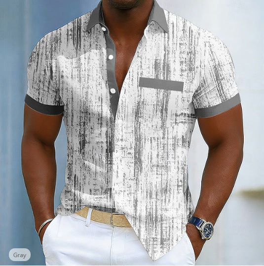 Kurzärmliges Polo-Shirt mit Blumenmuster – Bild 5 | LuxeStyle