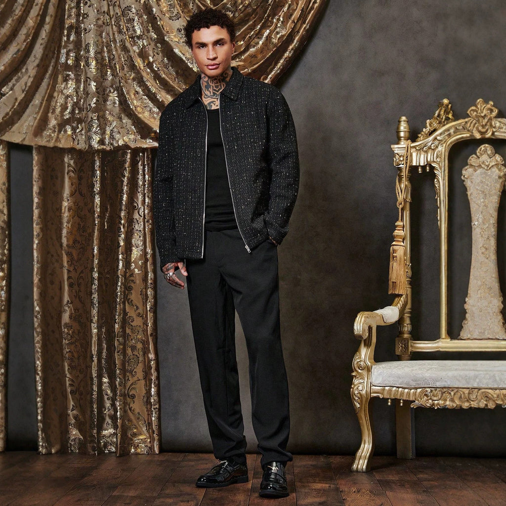 Herren Lapel-Reissverschluss Jacke