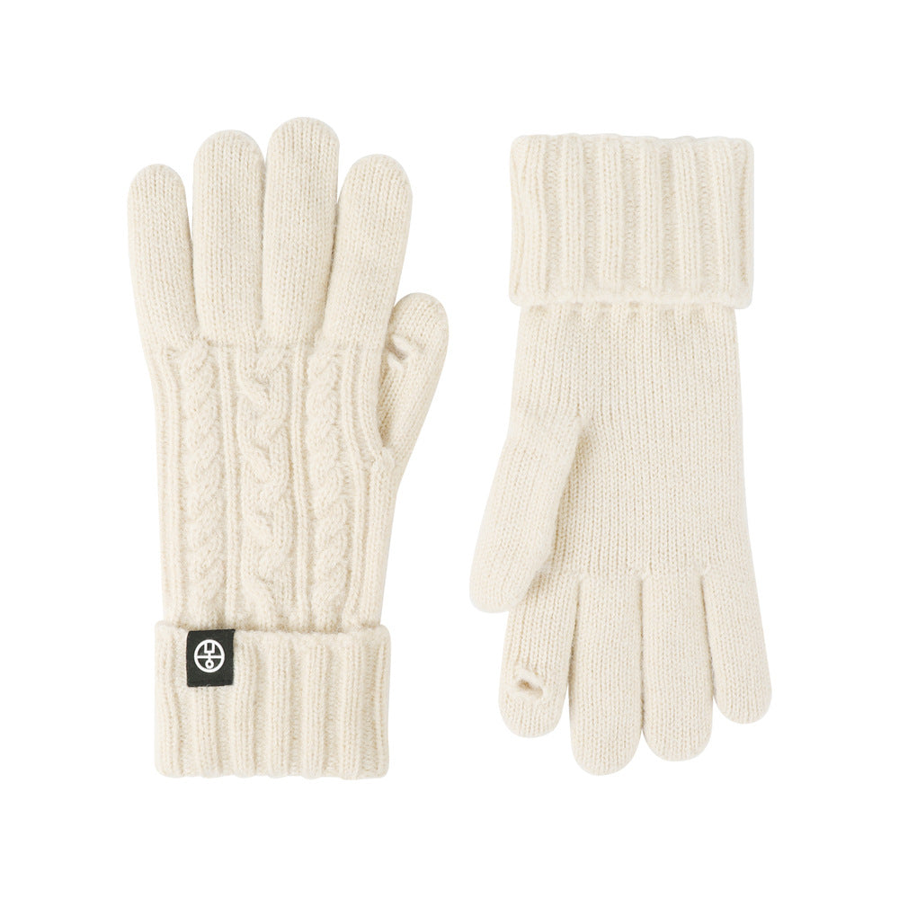 Warme Strickhandschuhe mit Touchscreen-Funktion