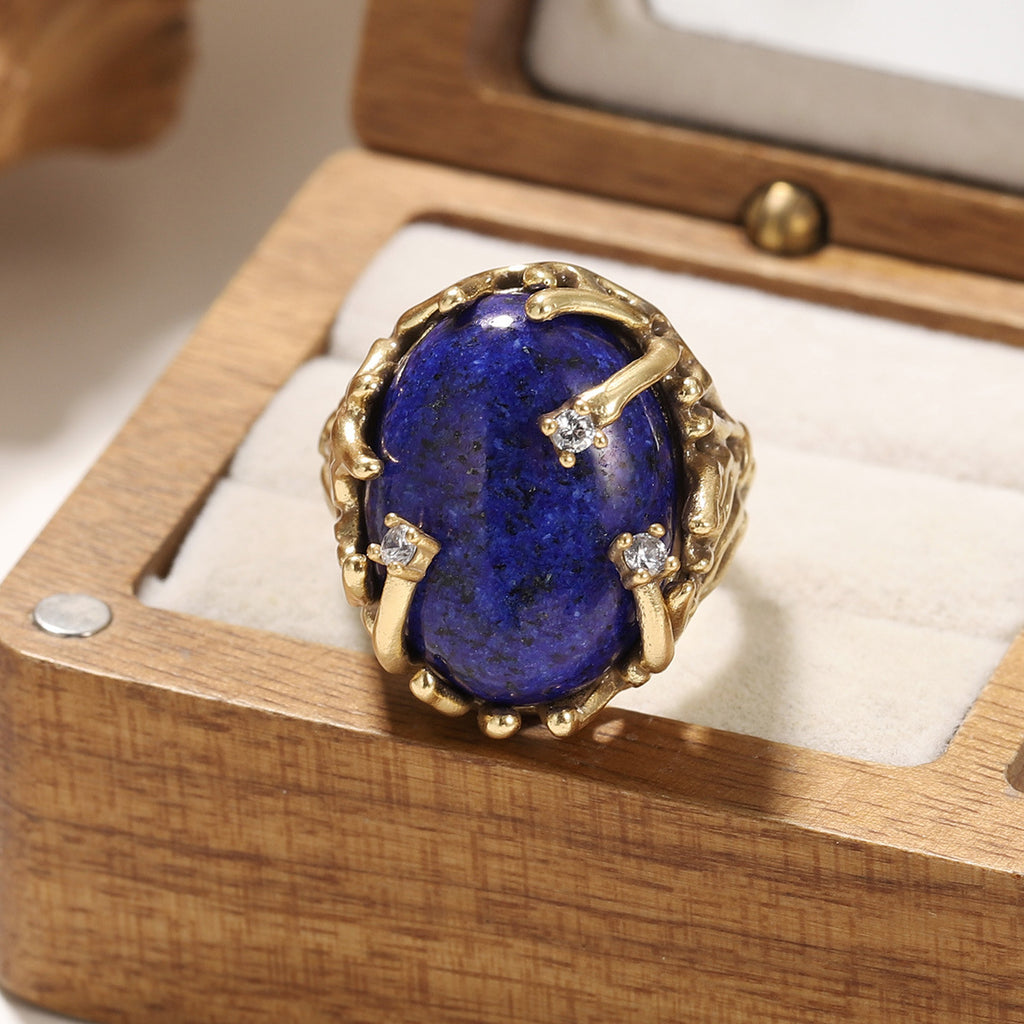 Verstellbarer Tigerauge-Ring für Damen