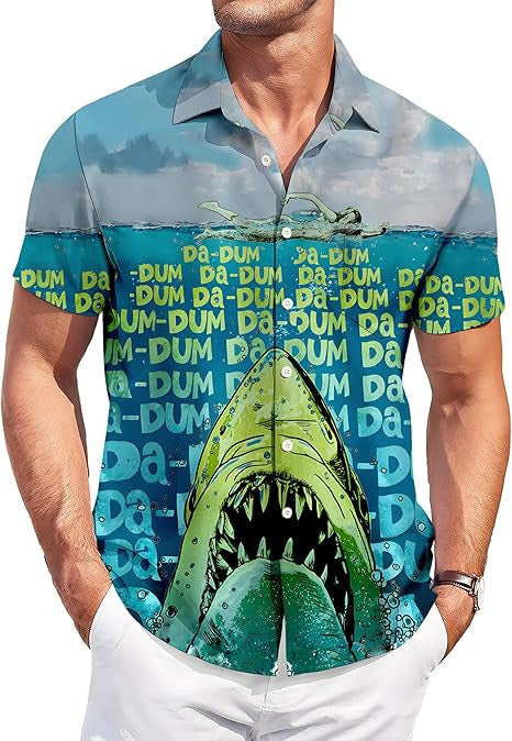 Revers-Shirt mit Digitaldruck abstrakt
