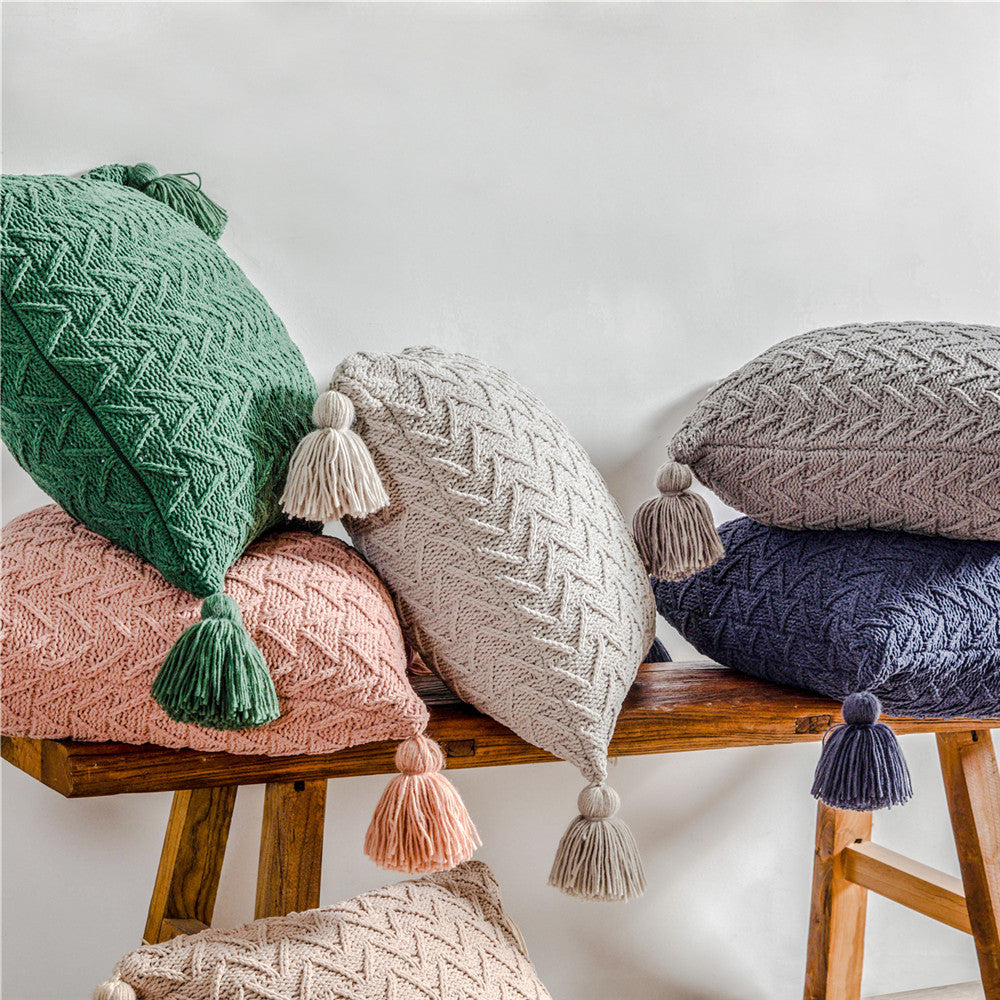 Chenille Kissenbezug, gesteppt | LuxeStyle