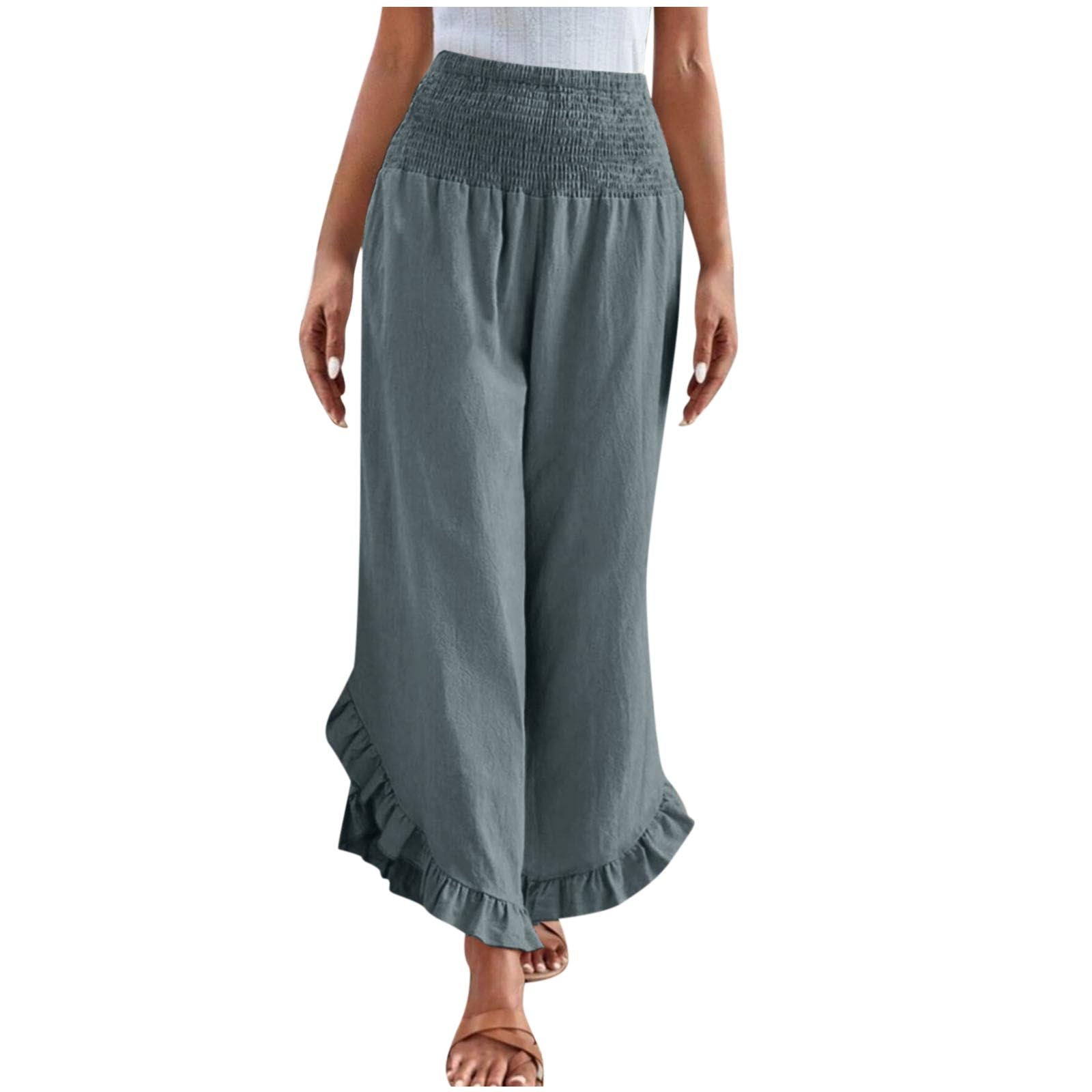 High-Waist Hose mit asymmetrischem Saum