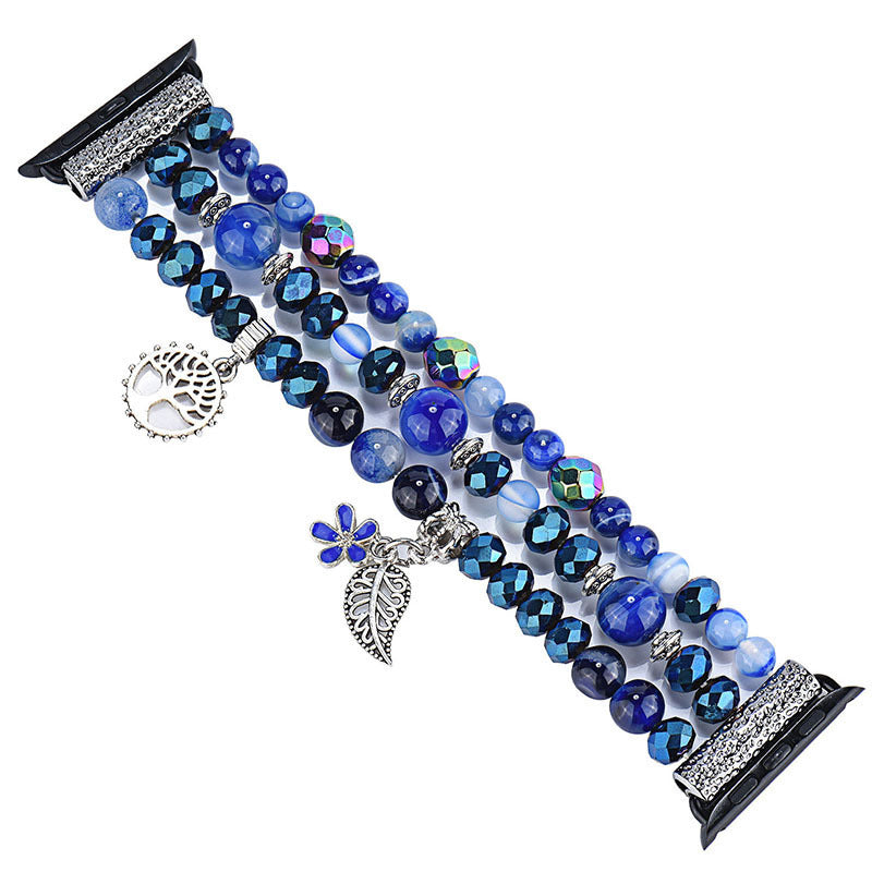 Uhr mit Schmuckarmband aus blauem Kristall – Bild 4 | LuxeStyle