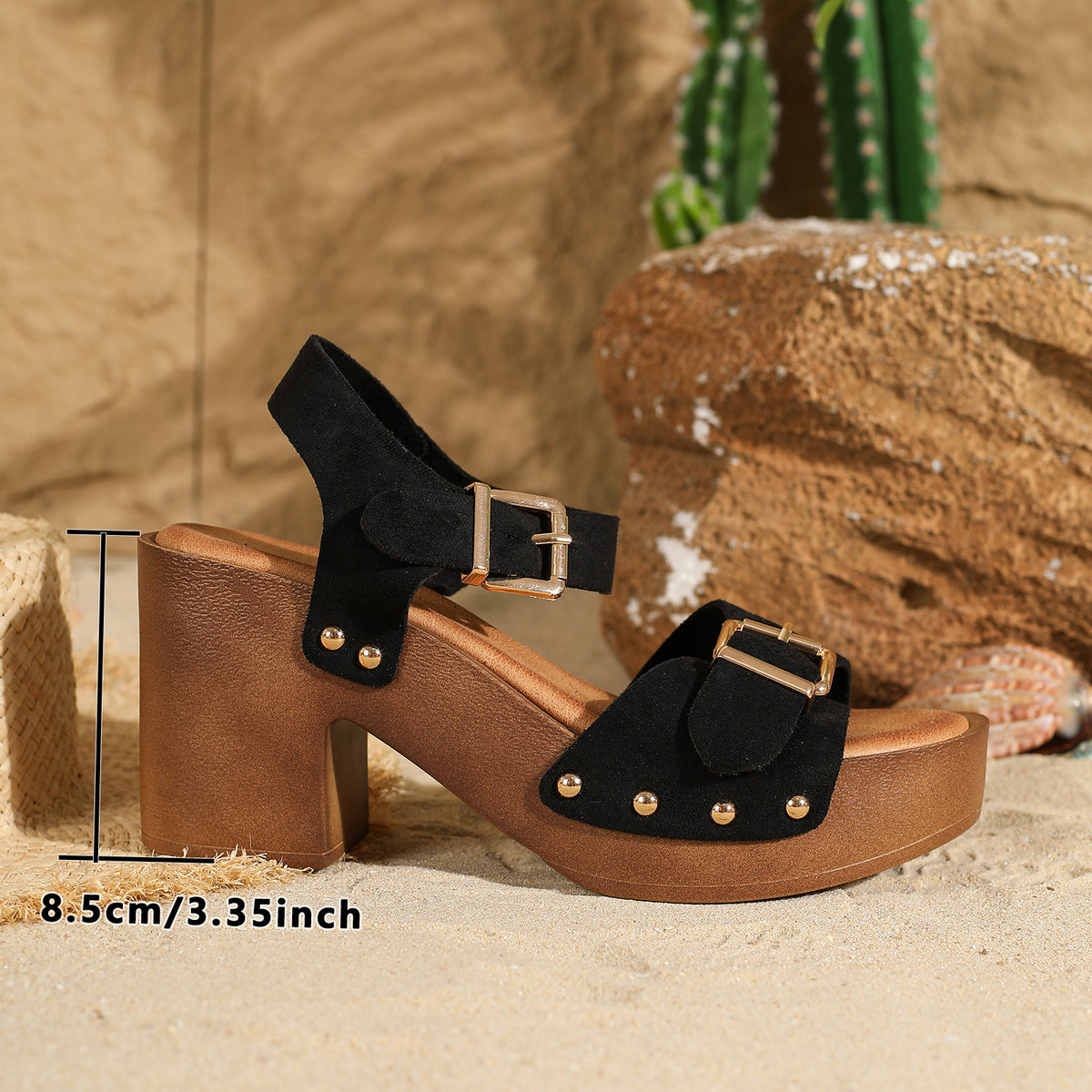 Plateau-Sandalen mit Riemchen und Schnalle – Bild 3 | LuxeStyle