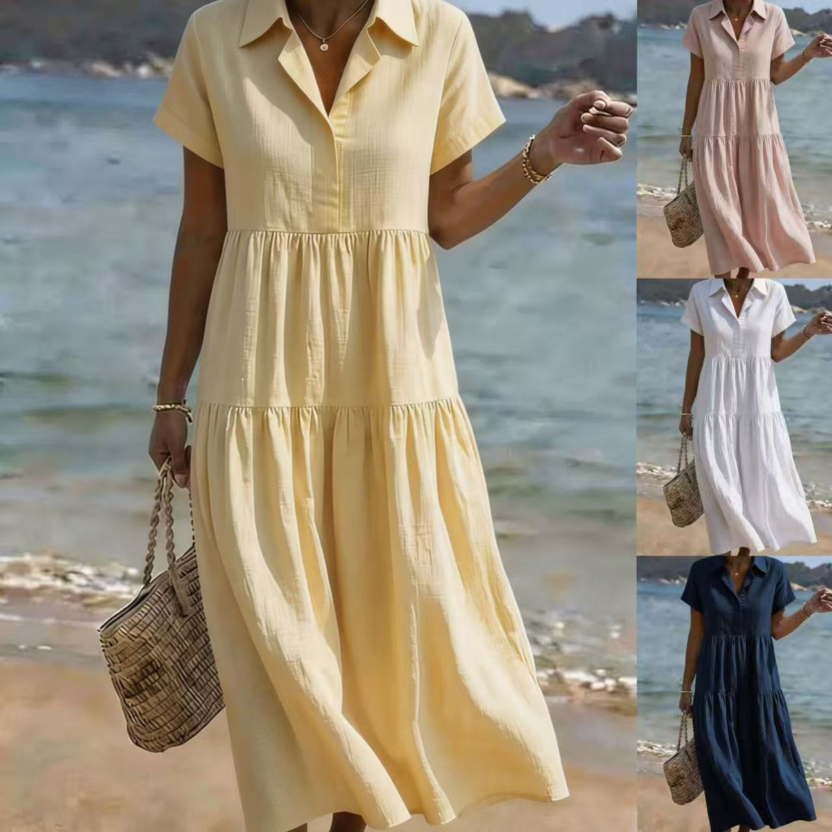 Casual Chic Plissiertes Hemdblusenkleid – Bild 2 | LuxeStyle