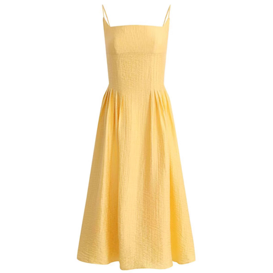 Damenmode Abgesteckter Taillengurt Sexy Trägerkleid