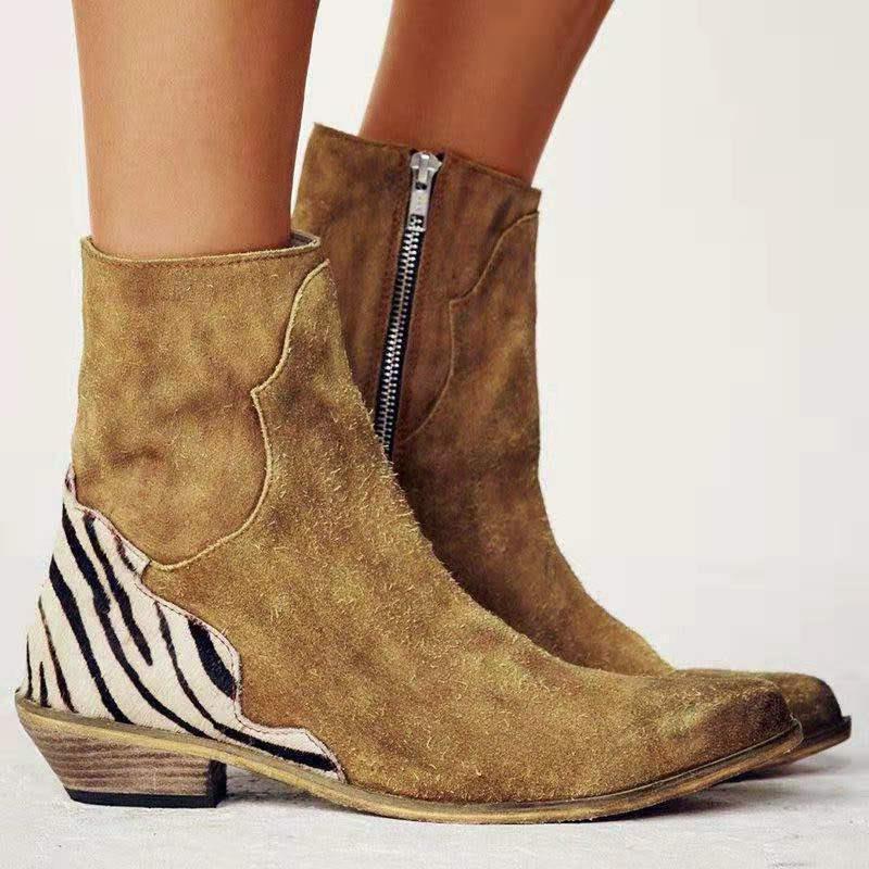 Ankle Boots mit spitzer Zehe und Blockabsatz