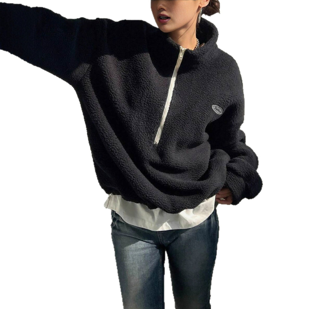 Damen Sweatshirt mit Schlaufe und Aufschrift