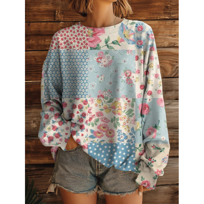 Retro Sweatshirt mit geometrischem Muster
