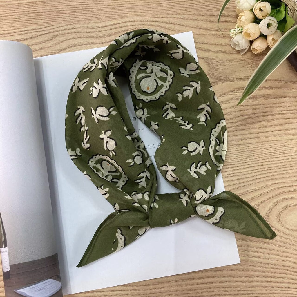 Quadratisches Baumwoll-Seidentuch mit Blumenmuster