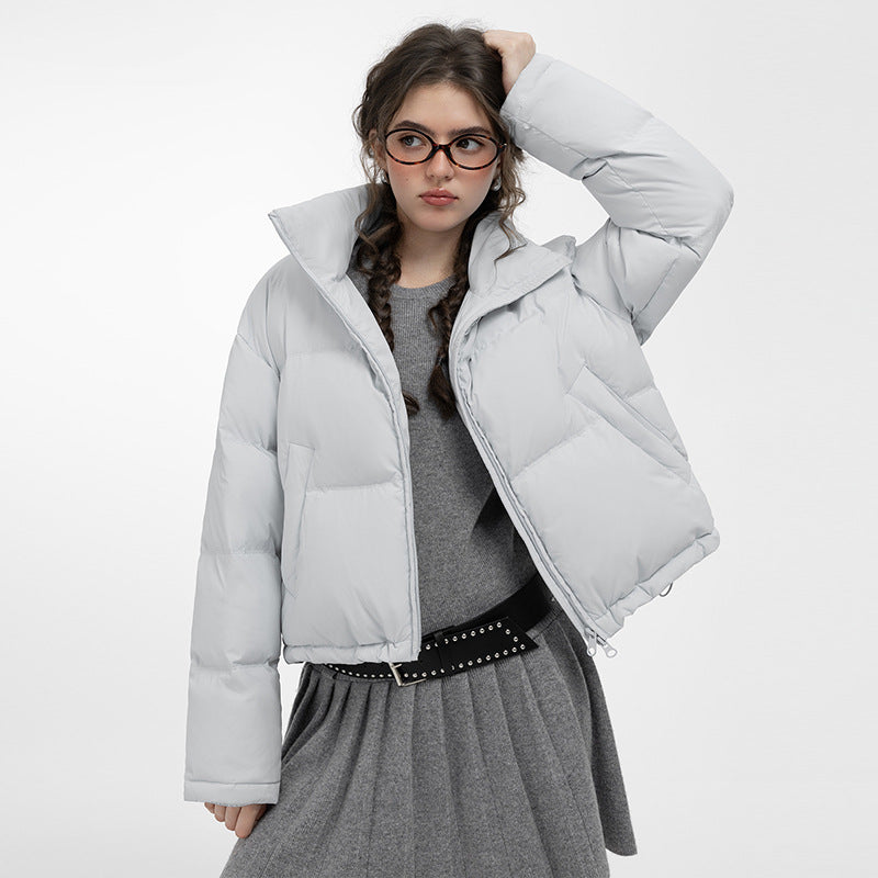 Kurze Daunenjacke mit Stehkragen – Bild 7 | LuxeStyle
