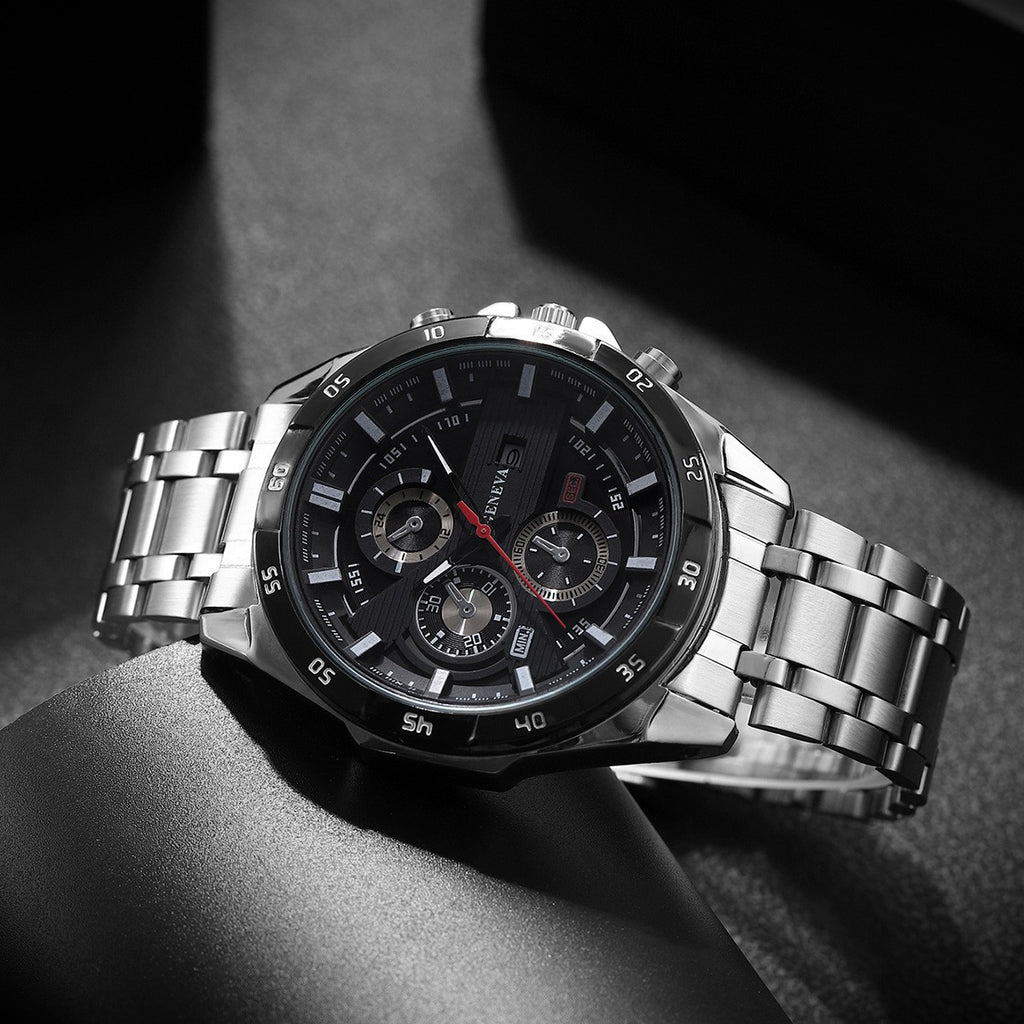 Quarz-Uhr mit Stahlarmband für Herren | LuxeStyle