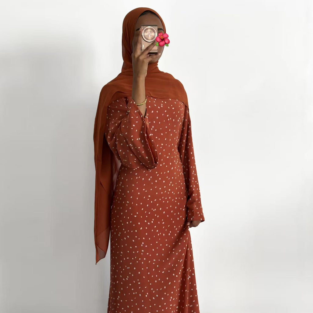 Bedrucktes Langarm-Kleid in grossen Grössen – Bild 4 | LuxeStyle