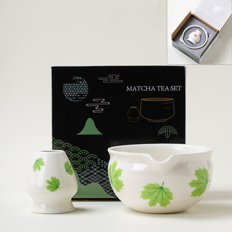 Matcha-Schale mit Blumenmuster