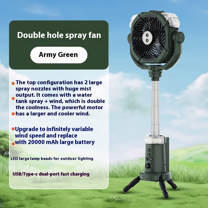 Camping-Ventilator mit Sprühfunktion und Licht – Bild 3 | LuxeStyle