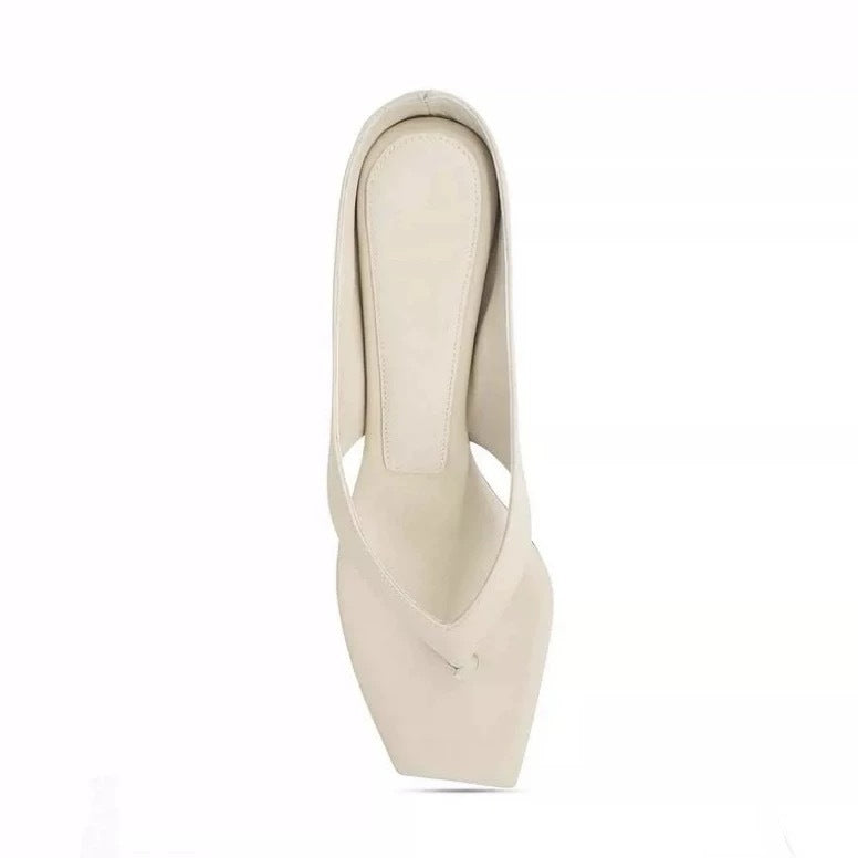 Mid-Heel Zehenriemen-Sandalen aus Leder