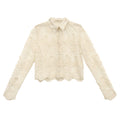 Damen Jacquard Knopf-Spitzenhemd – Bild 6 | LuxeStyle