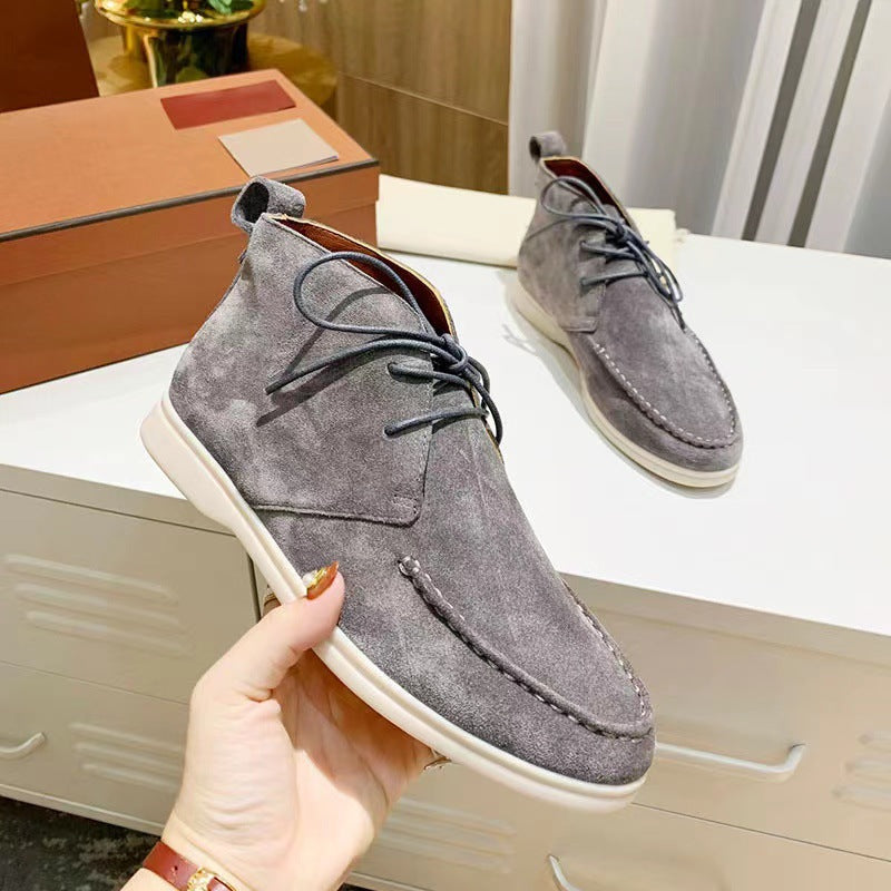 Herren Mid-Top Schnürstiefeletten Mattleder