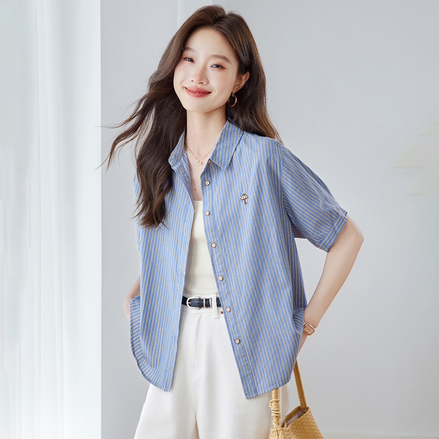 Bestickte Vintage Bluse für Damen