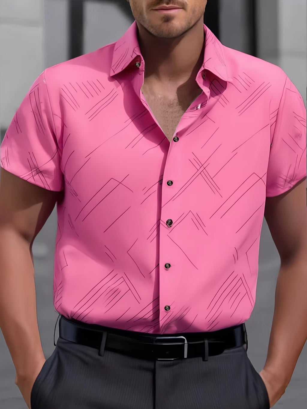 Slim-Fit Strandhemd mit Blumenmuster