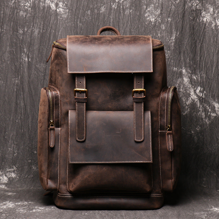 Leder-Laptop-Rucksack für Herren
