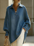 Lockere Damen-Denimbluse