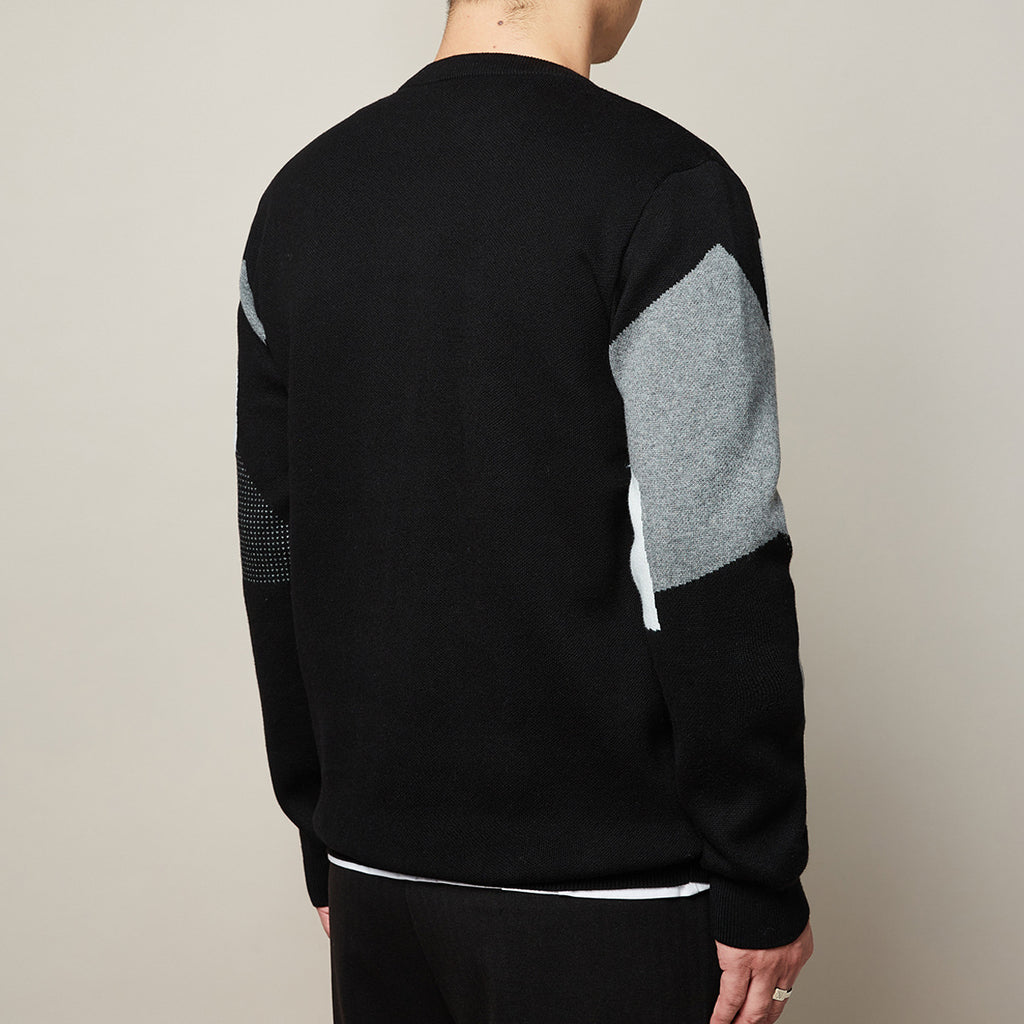 Herren Rundhals-Pullover mit Jacquard-Muster