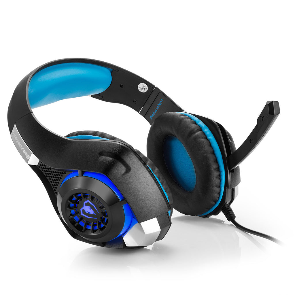 Gaming-Headset mit LED-Licht & Tiefbass für PS4/PC